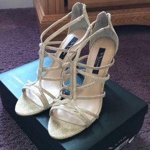 Nina Marisol Gold Strap Up Stiletto  Heels